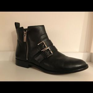 Michael Kors black moto boots